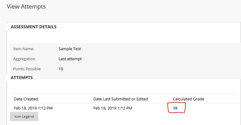 Blackboard Viewing Test Results Teaching With Technology Support Grand Valley State University 6525